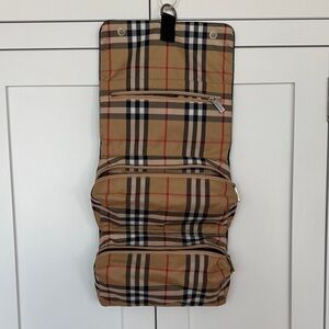 Burberry Beige and Black Check Toiletry Bag